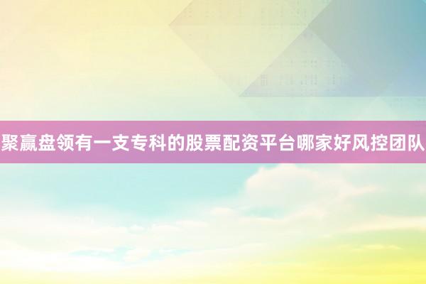 聚赢盘领有一支专科的股票配资平台哪家好风控团队